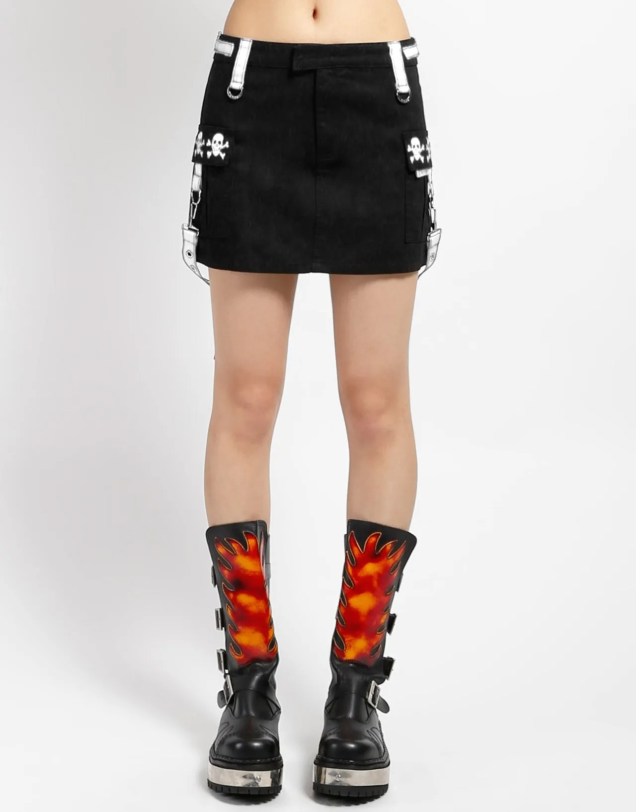 Lightweight Minimal Style CARGO POCKET SKIRT WHITE