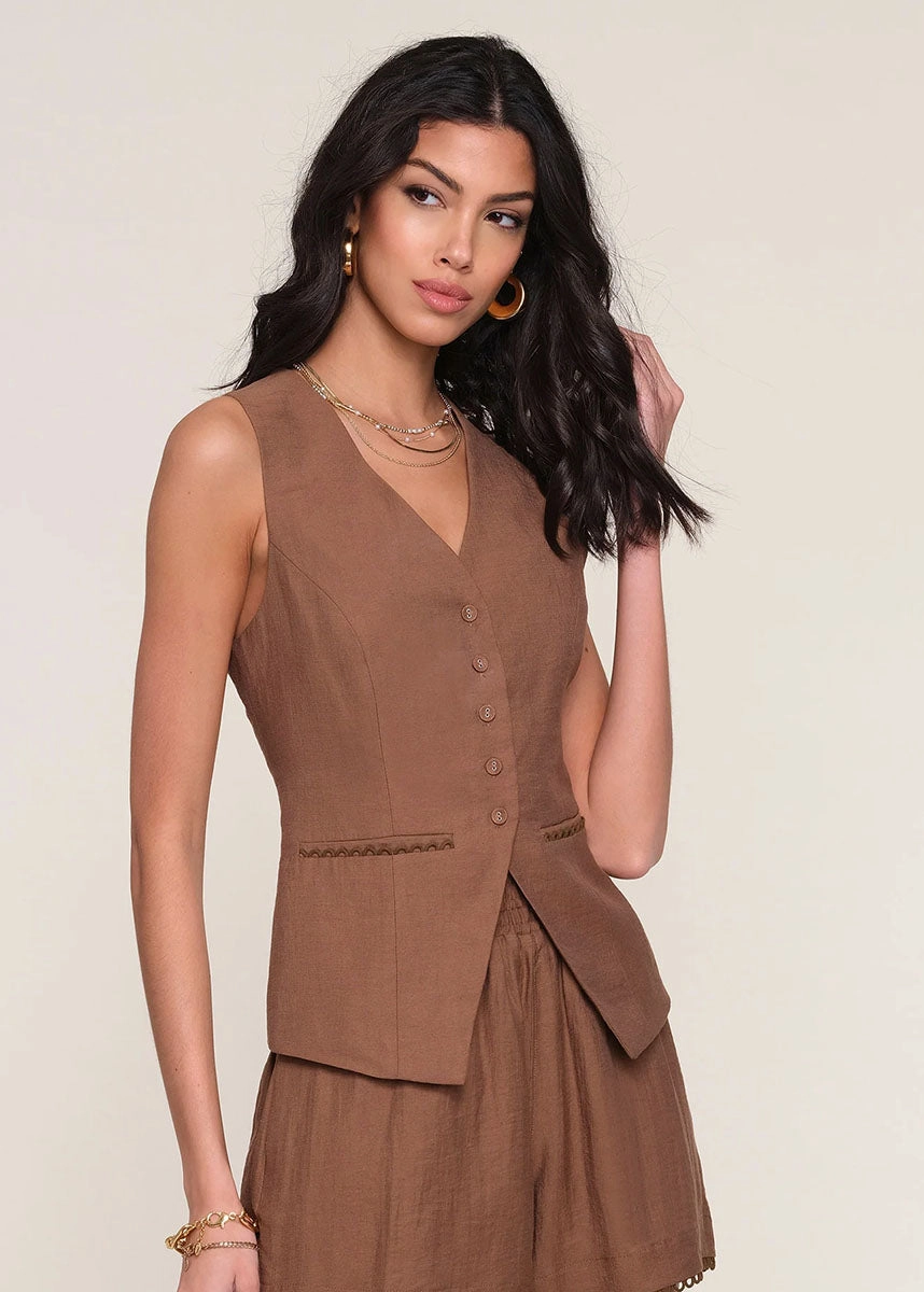 Campari Vest - Mocha Relaxed Sweatshirt