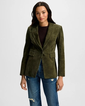 Duane Suede Dickey Jacket Cypress Button