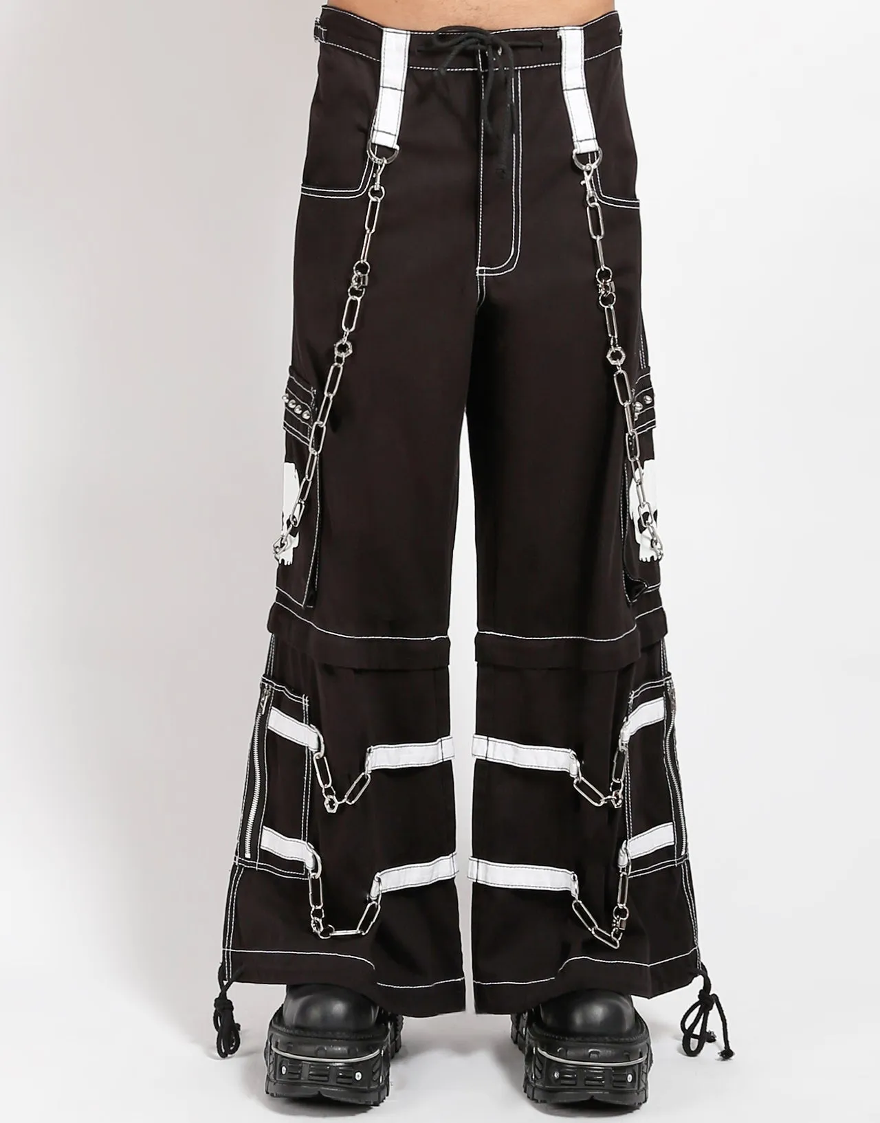 SKULL ZIP OFF PANT WHITE Relaxed fit wear