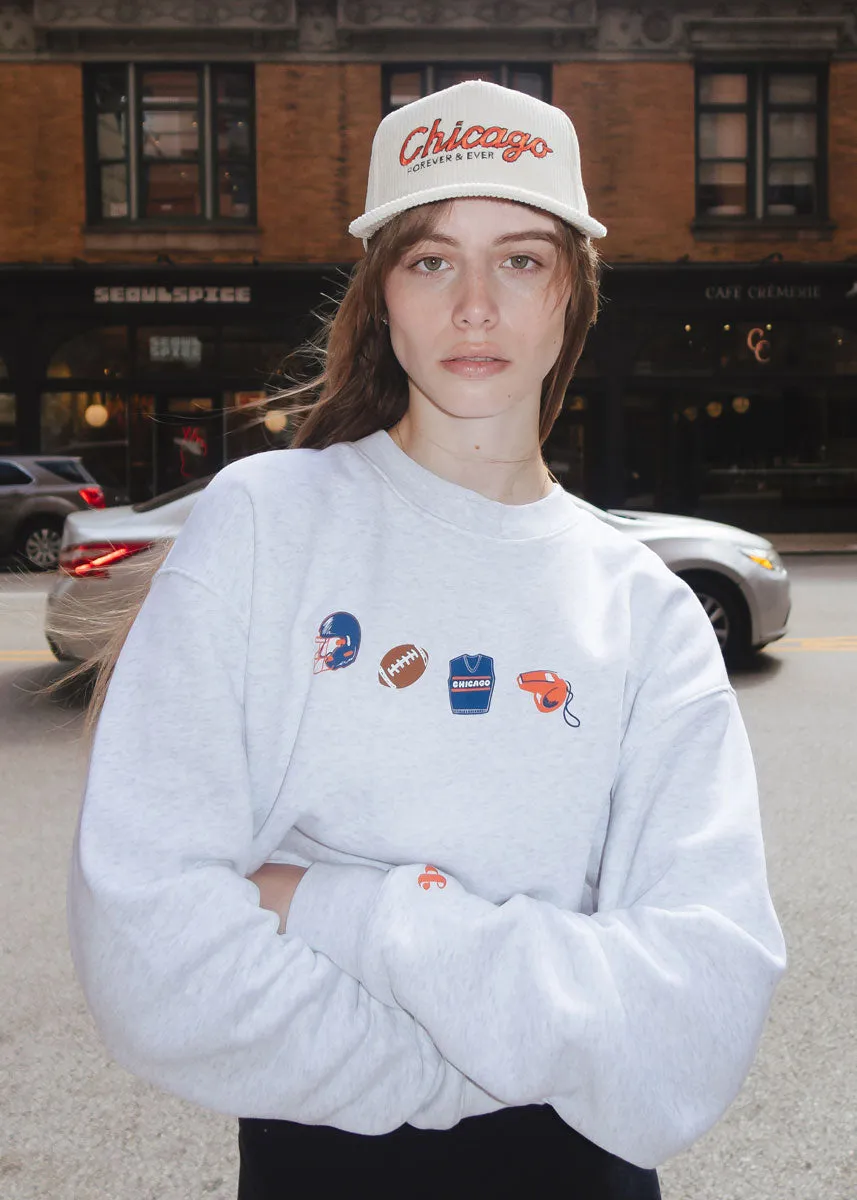 Plush Inner Lining Eco Friendly Material Chicago Football Icons Sweatshirt