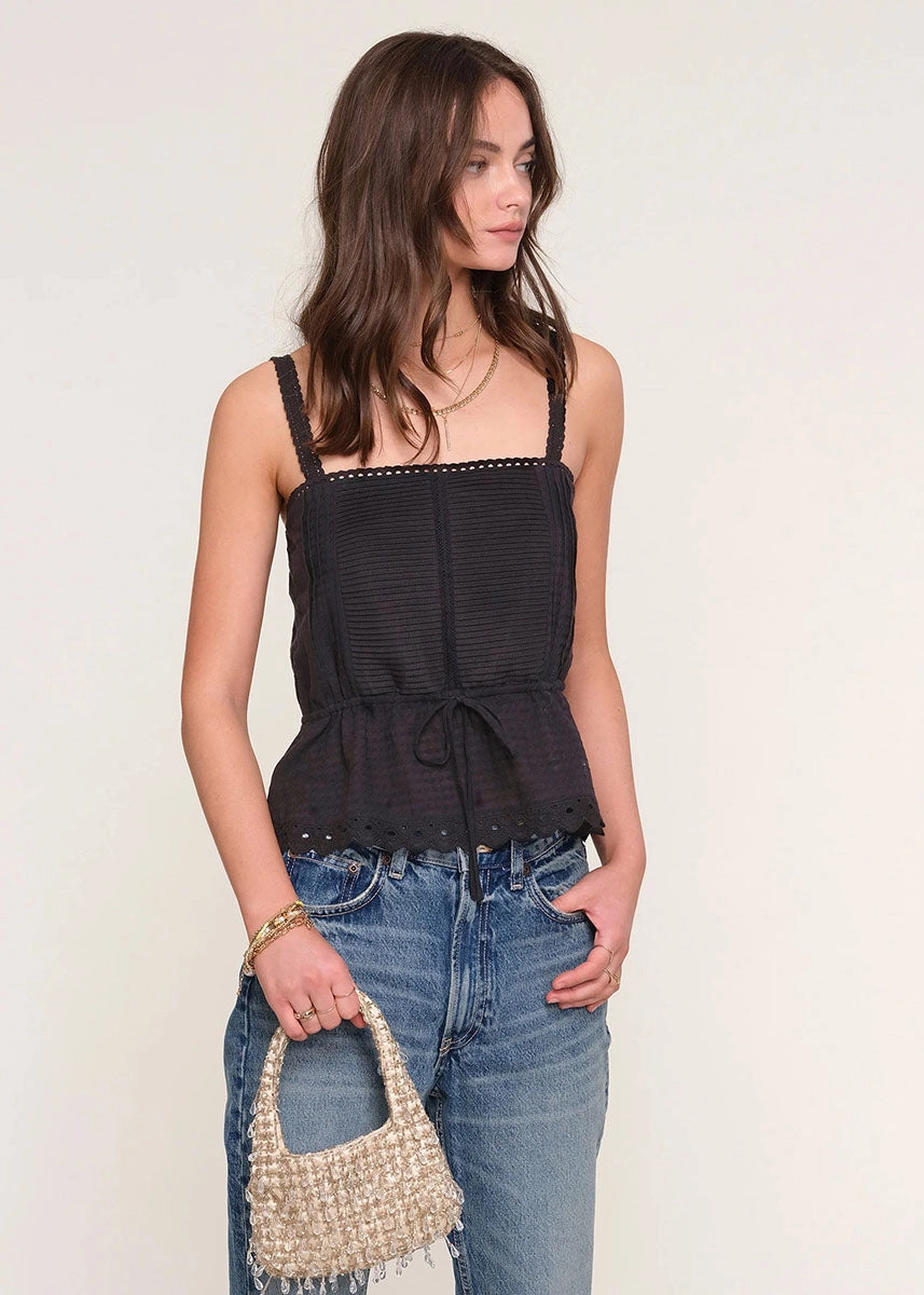 Recycled Material Blend Sasha Top - Black