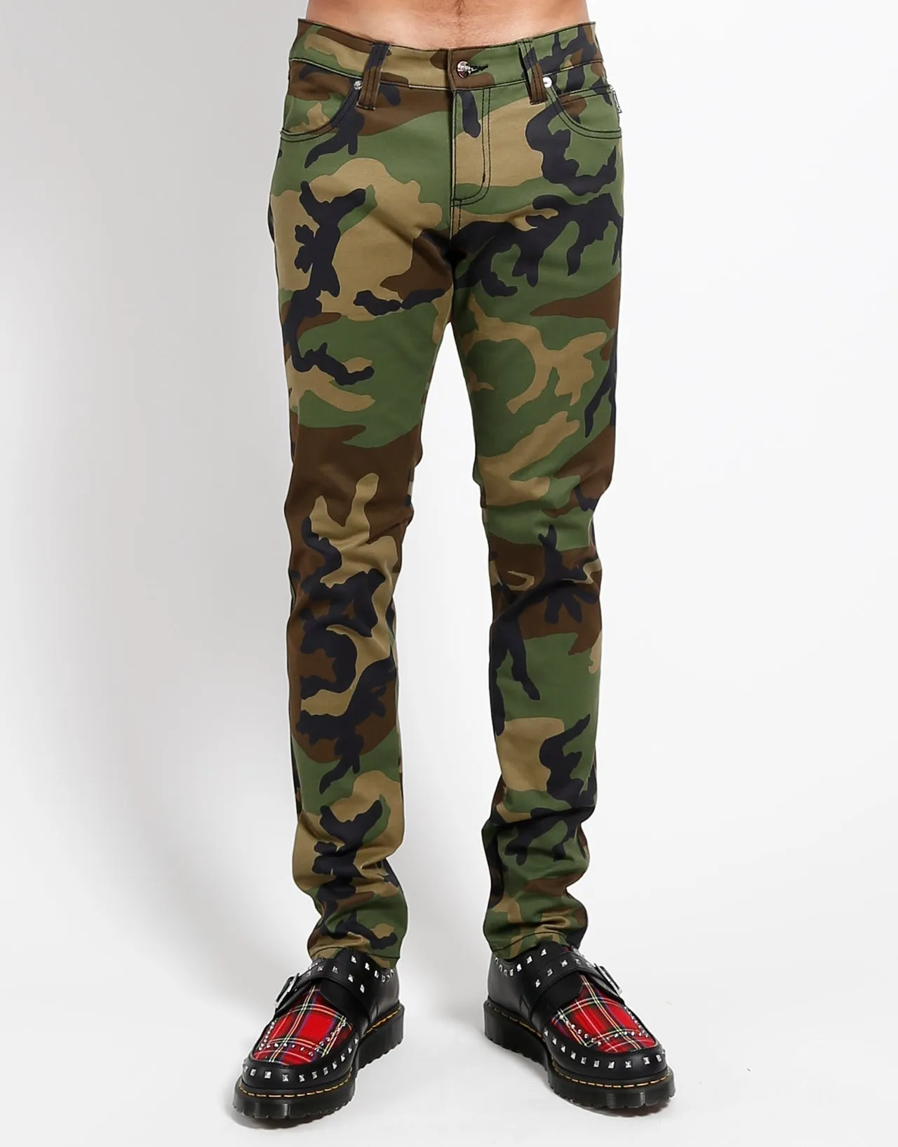 Breathable Waistband Rocker Jeans Camo Print