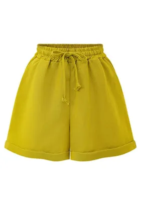 Simple Comfort DRAWSTRING WAIST ROLLED SHORTS