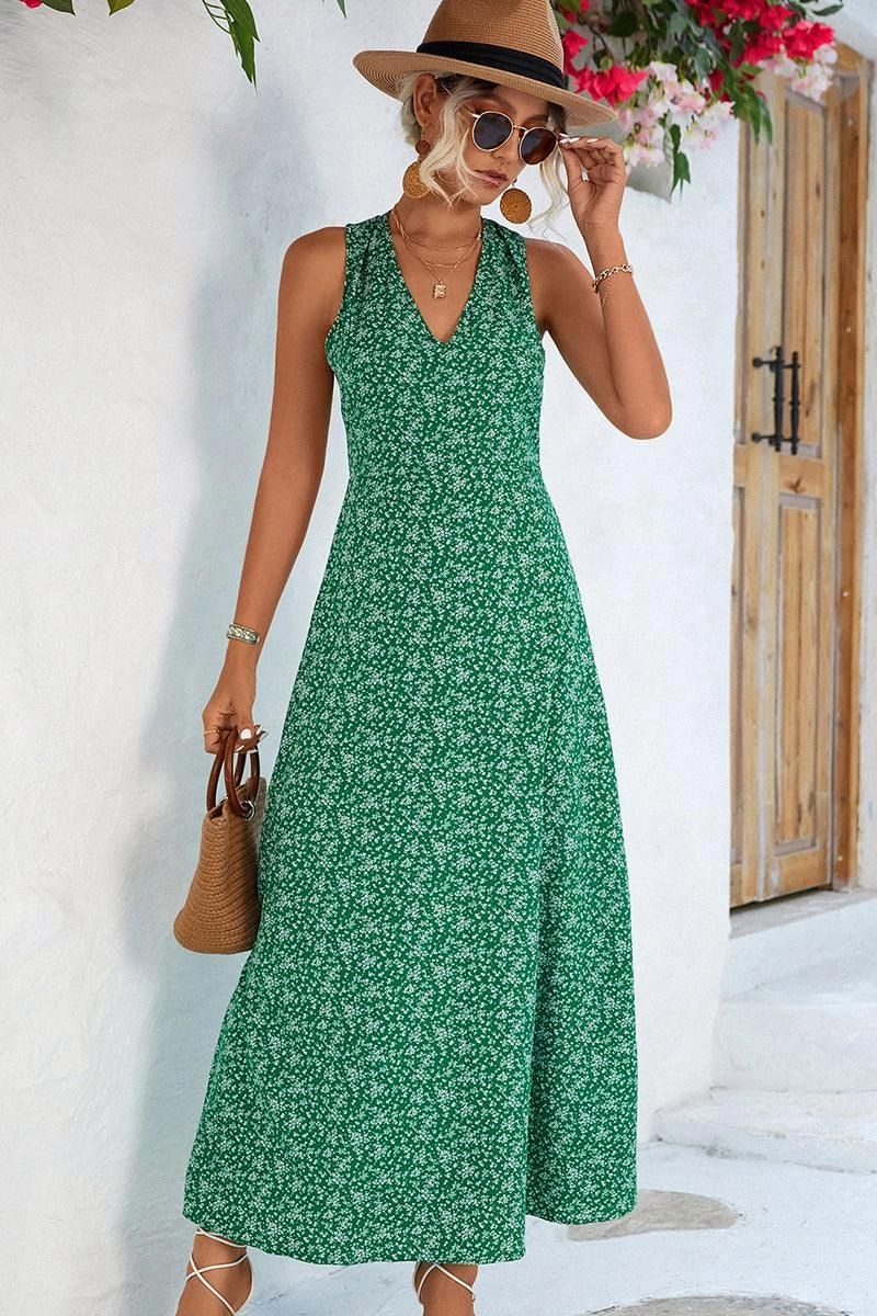 Anytime Wear CUT OUT BACK DETAILED PATTERNED WOMEN DRESS