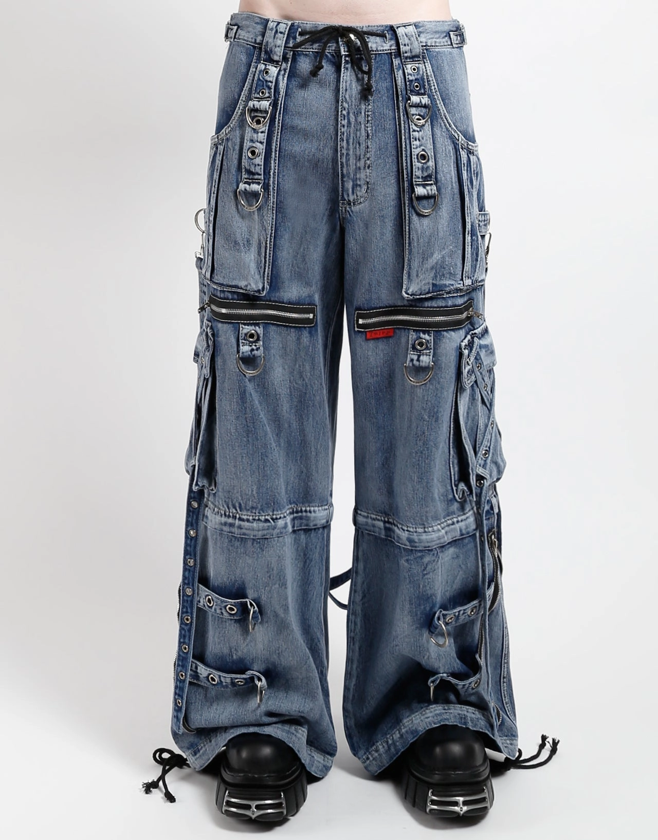 Stylish Look X-STRAP PANT FOG WASH INDIGO DENIM