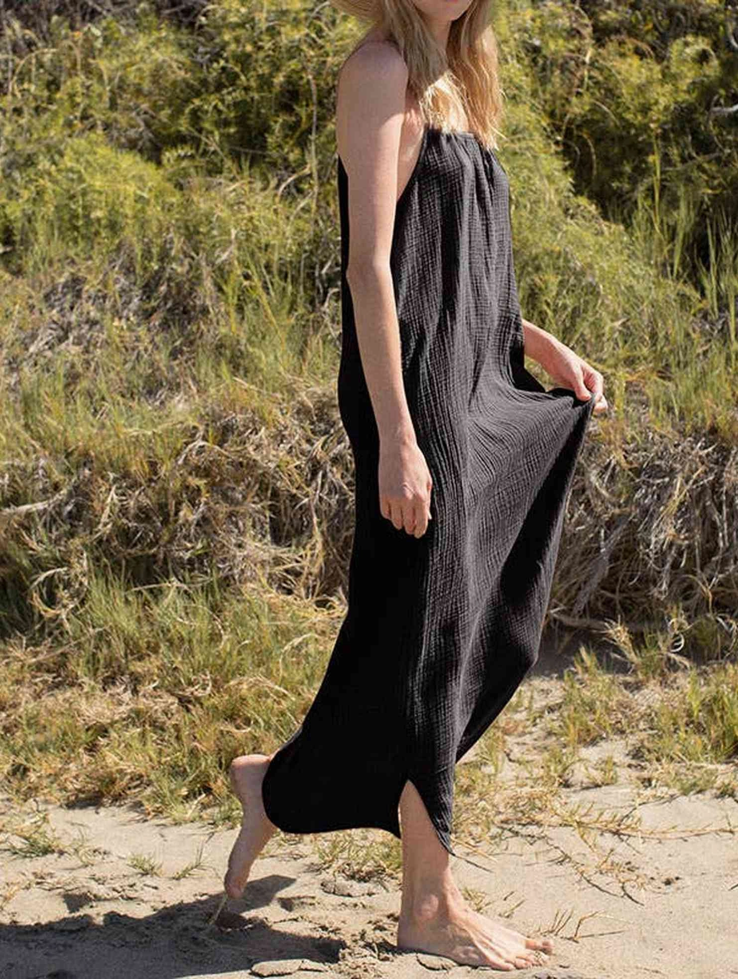 Cool Drape Guest Glam DOUBLE COTTON COTTON GAUZE LONG DRESS_CWDMD2170