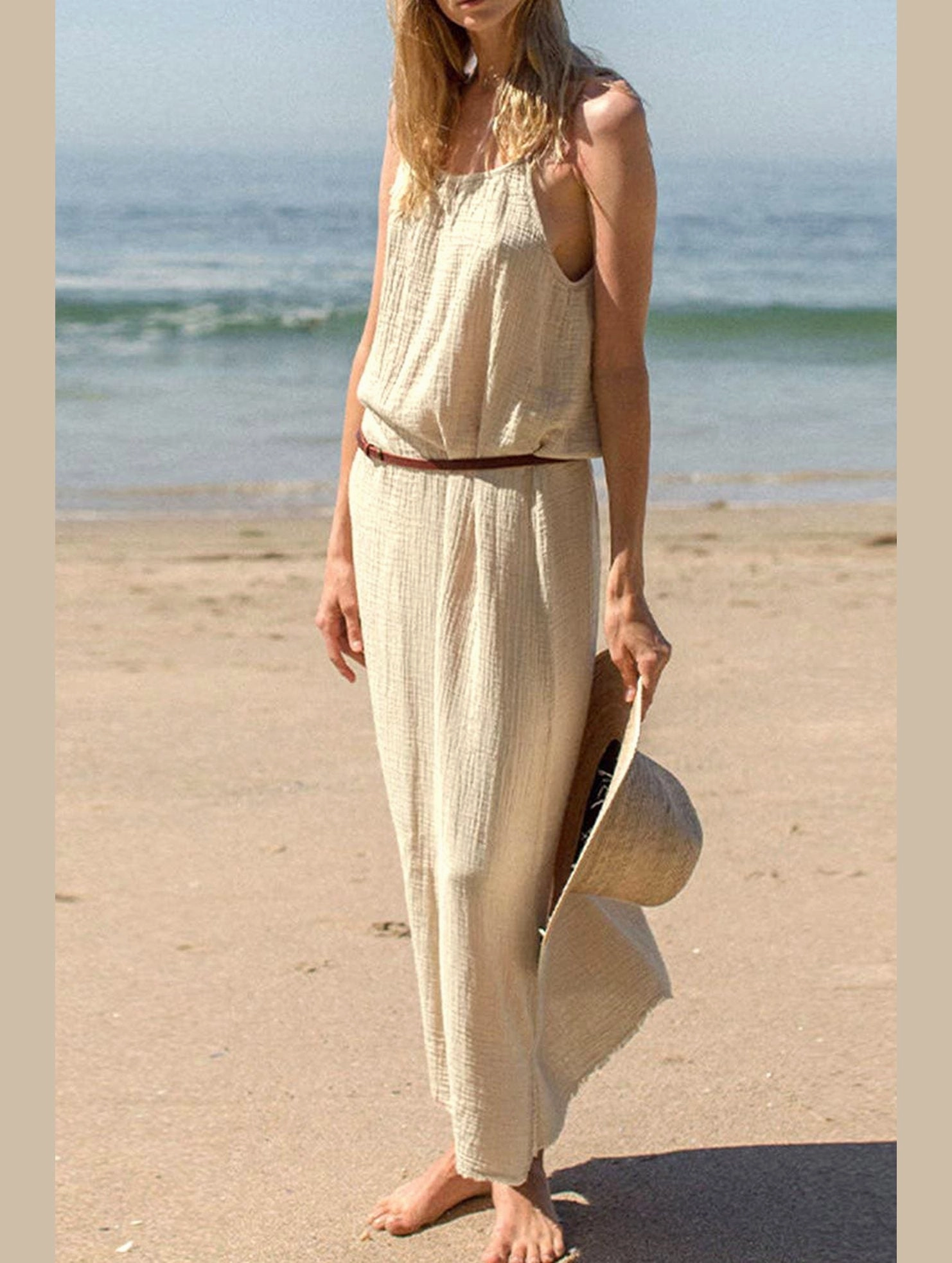 Beauty Zone DOUBLE COTTON COTTON GAUZE LONG DRESS_CWDMD2170