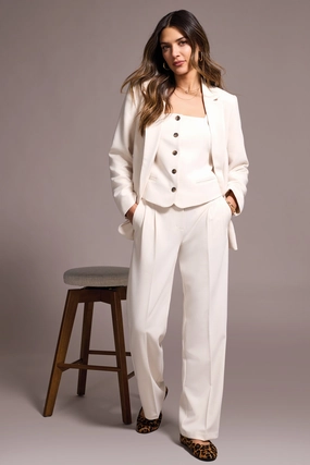 Non Bulky Insulation Tech Light Look Tribal Lined Blazer in Moonstone