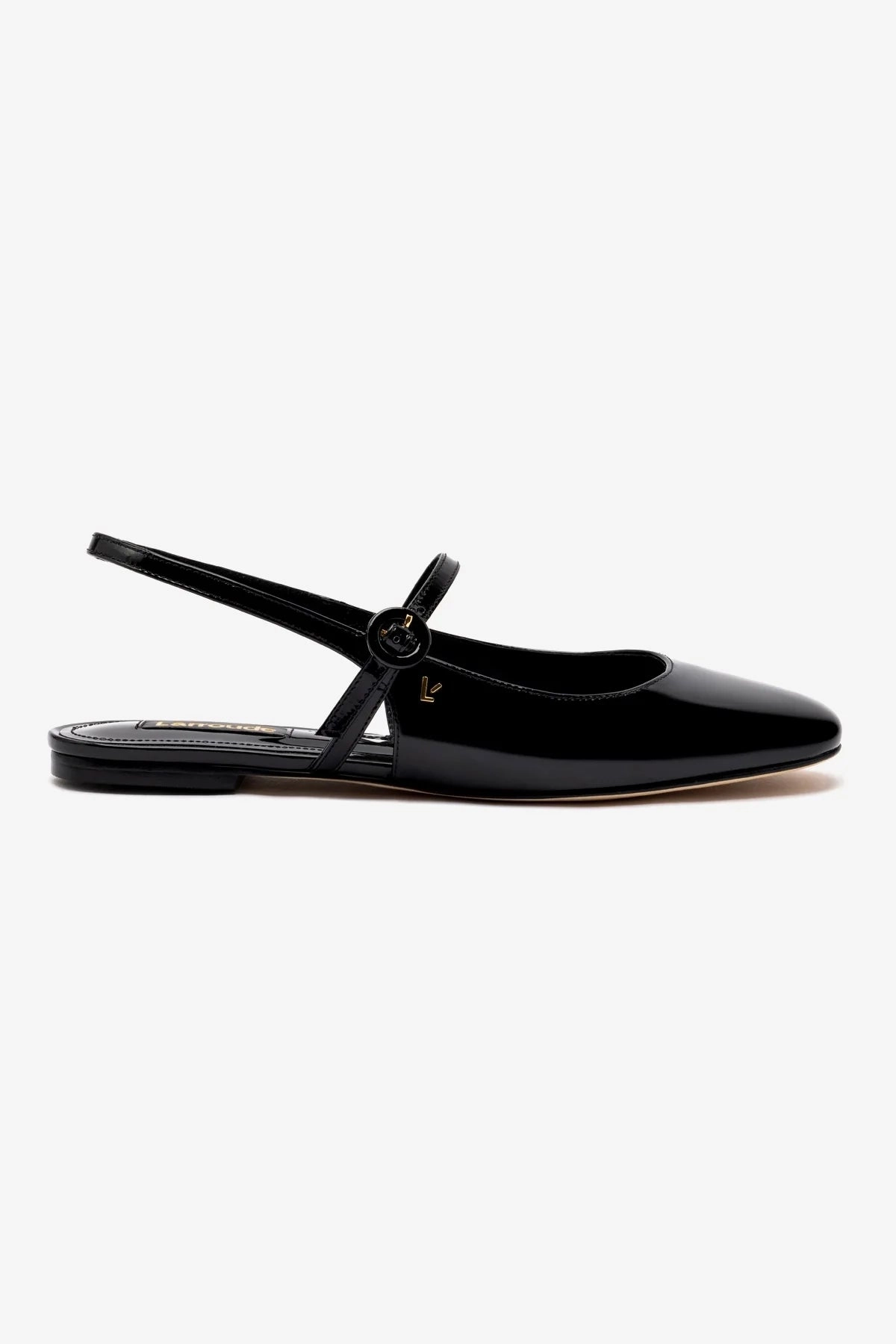 Print Fun Georgina Ballet Flat In Black Patent Leather