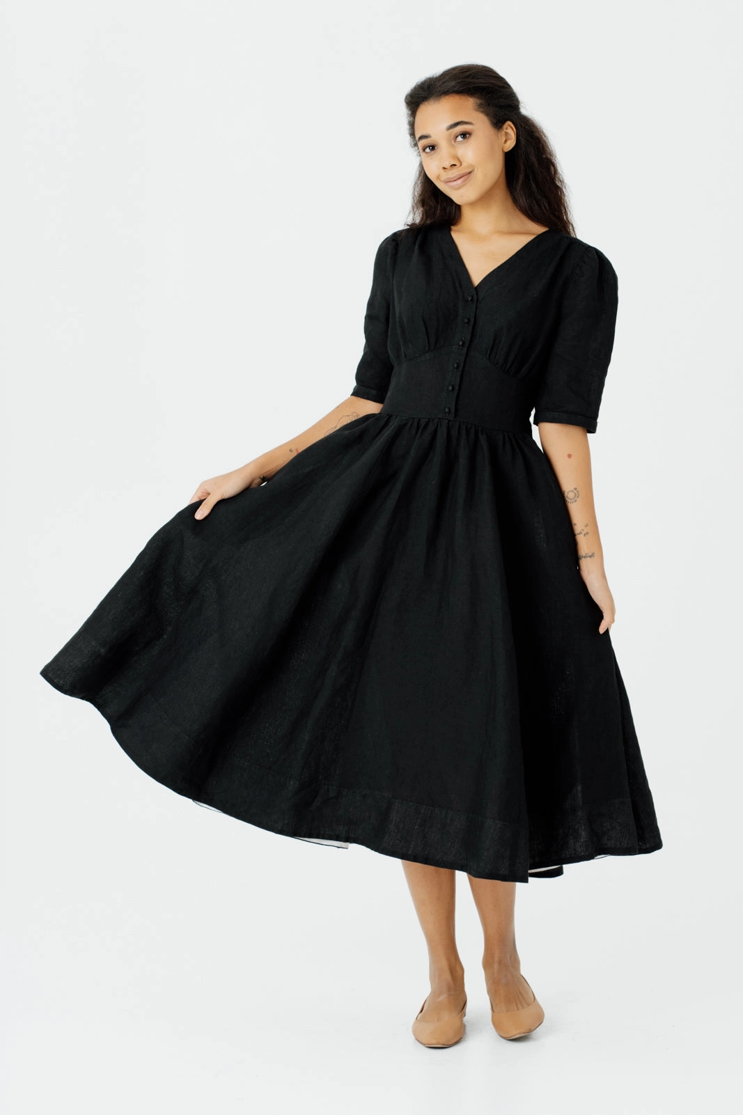 Diane Dress, Puffed Sleeve Bold Fashion