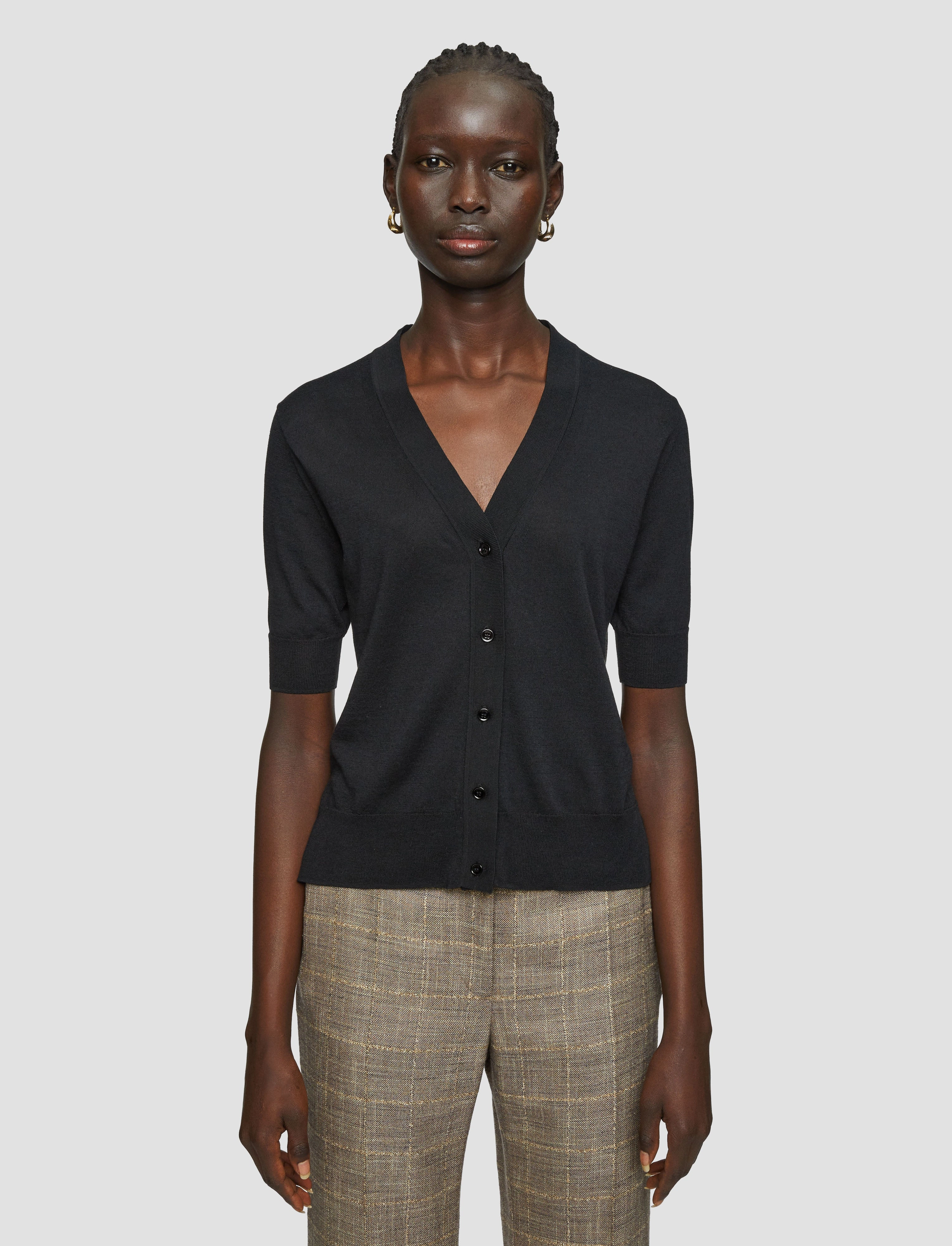 Minimal Vibe Simple Silhouette Superfine Cotton Silk Cardigan