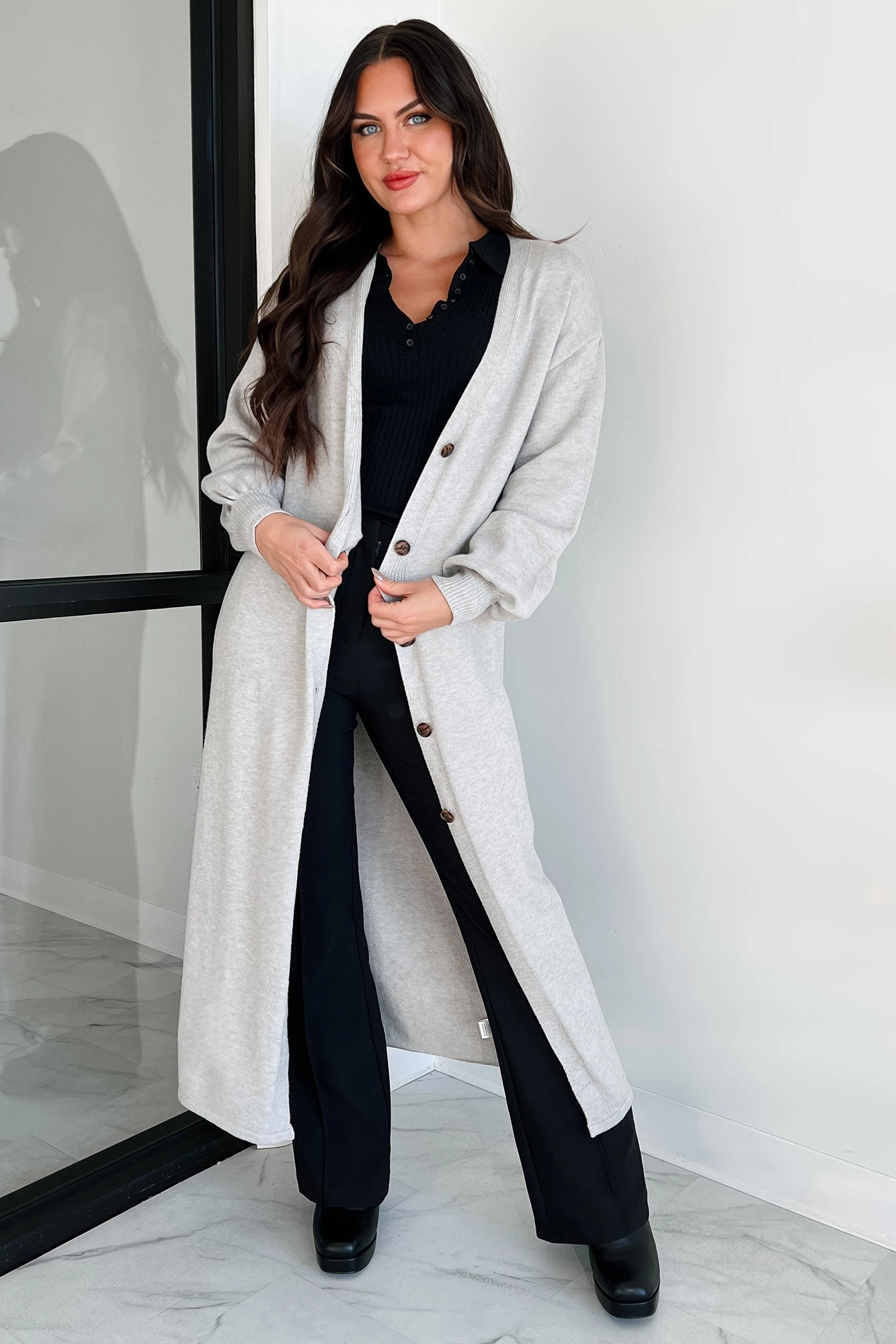 Heat Keep Soft Layers Dreamy Days Duster Cardigan (Heather Grey)