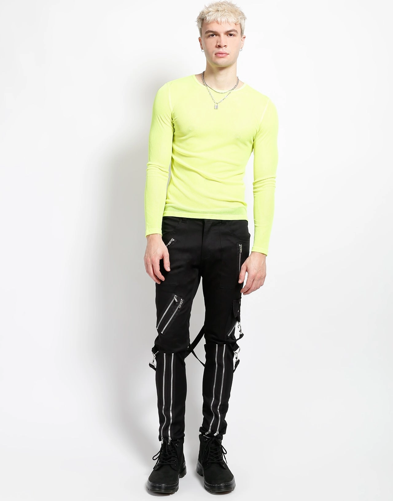 MENS LONG SLEEVE FISHNET LIME Sporty Style