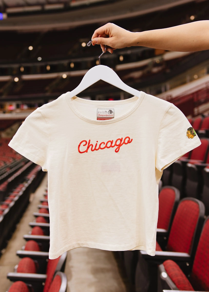 Blackhawks Script Baby Tee - Cream EthicallySourced