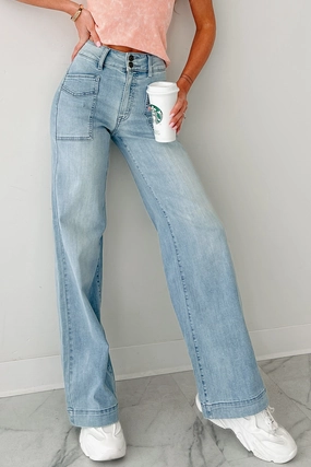 Zella High Rise Wide Leg Eunina Jeans (Medium) Smooth Comfort