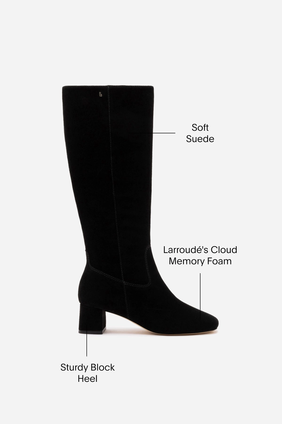 Classic Touch All-Weather Wear Edie Boot In Black Suede