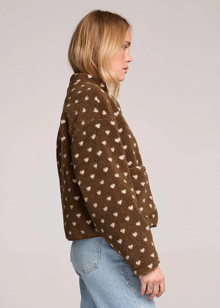 Breathable Technology Madisyn Sherpa Heart Jacket - Olive