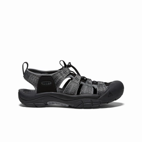 Comfortable Footbed Mood Boost Men's Newport H2 Sandal  |  Black/Steel Grey