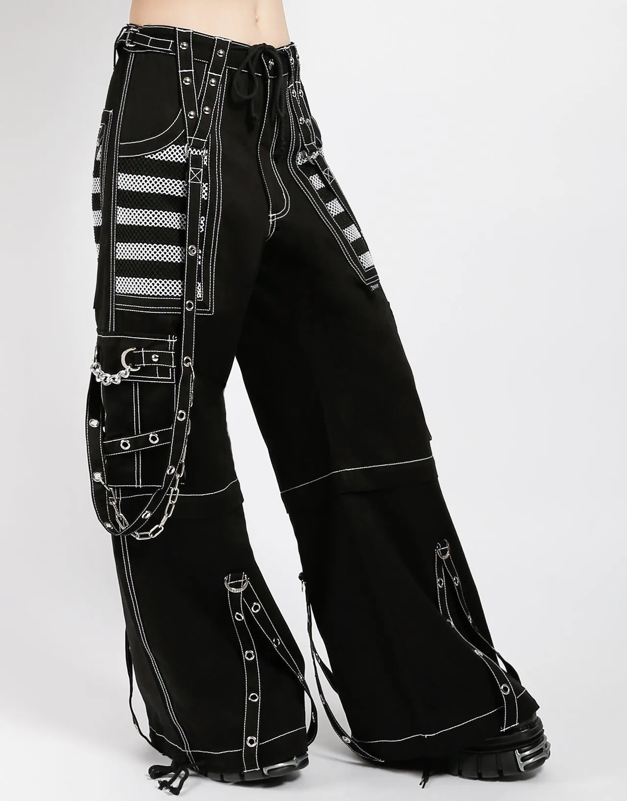 Four Way Stretch Flexible Gusset ELECTRO PANT WHITE