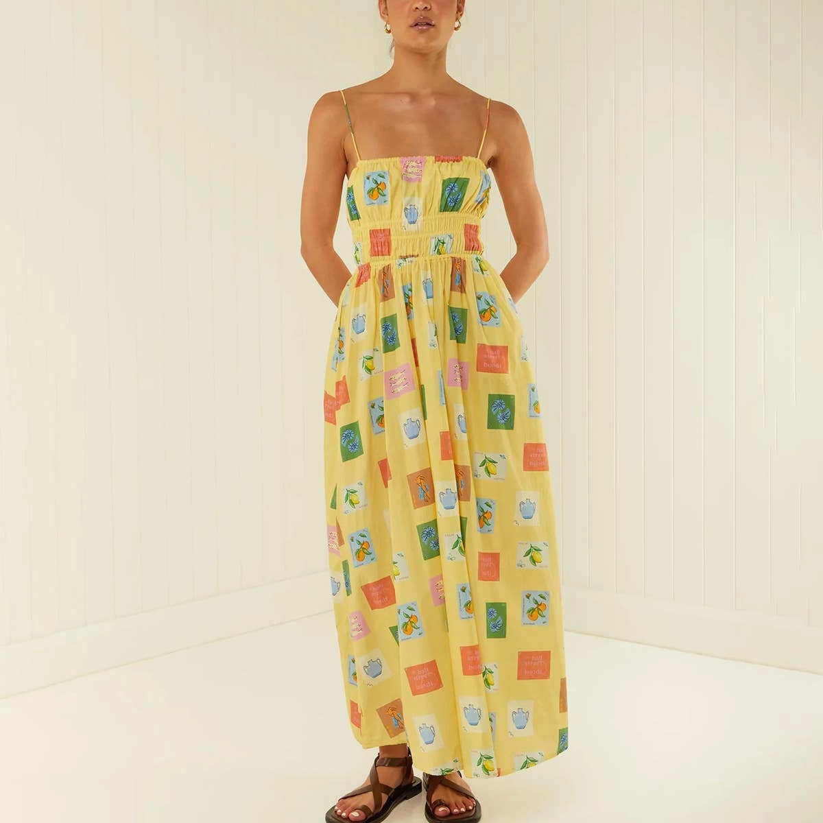 CASUAL CASUAL NECKLINE HALTER DRESS_CWDMD2272 Smooth Flow