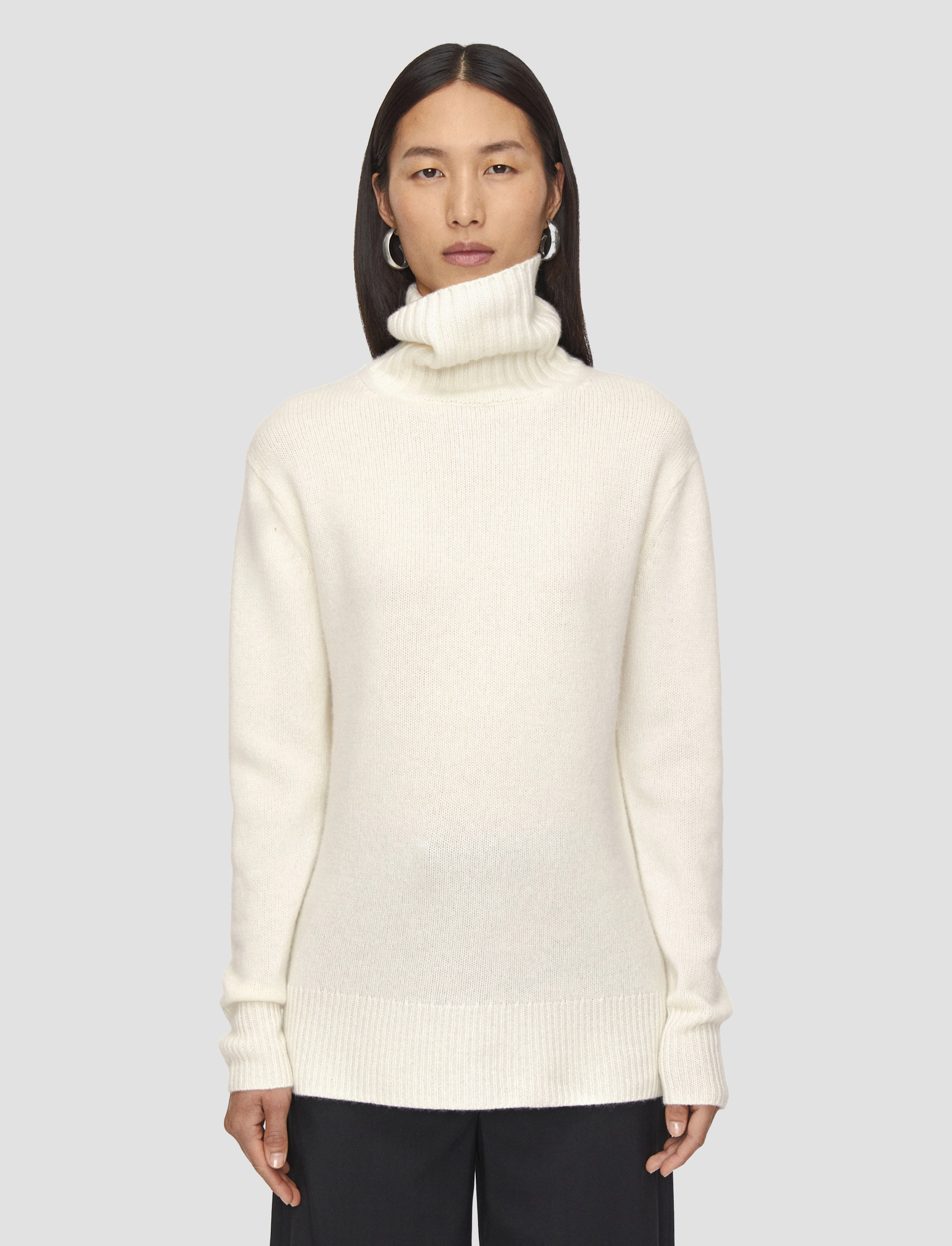 Ultra Soft Open Cashmere High Neck Jumper