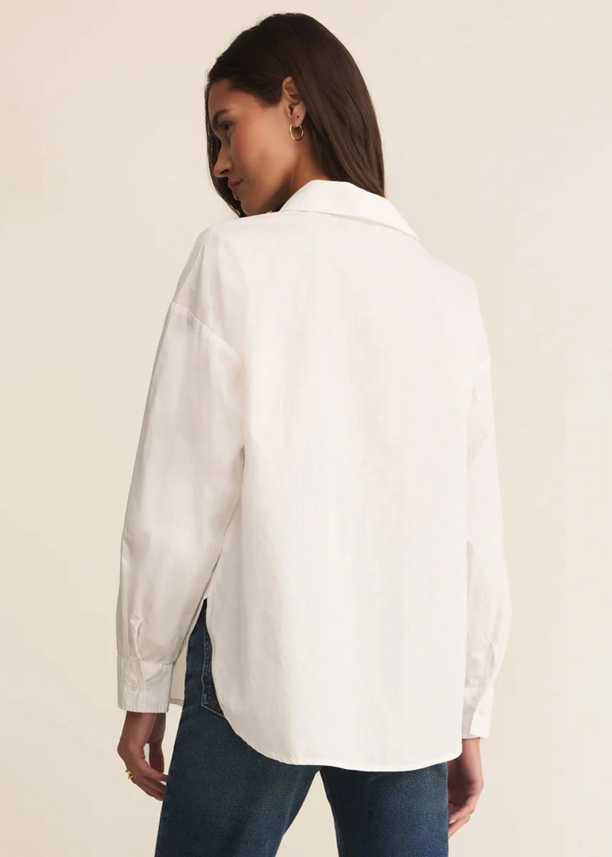 Elevated Poplin Shirt - White Soft Knit