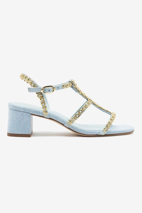 Clear Shape Milanina Block Sandal In Maya Denim