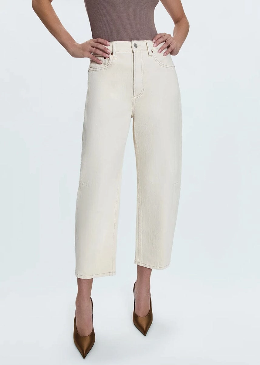 Active Layers AntiSlipWaistband Eli High-Rise Arched Leg Jean - Ecru