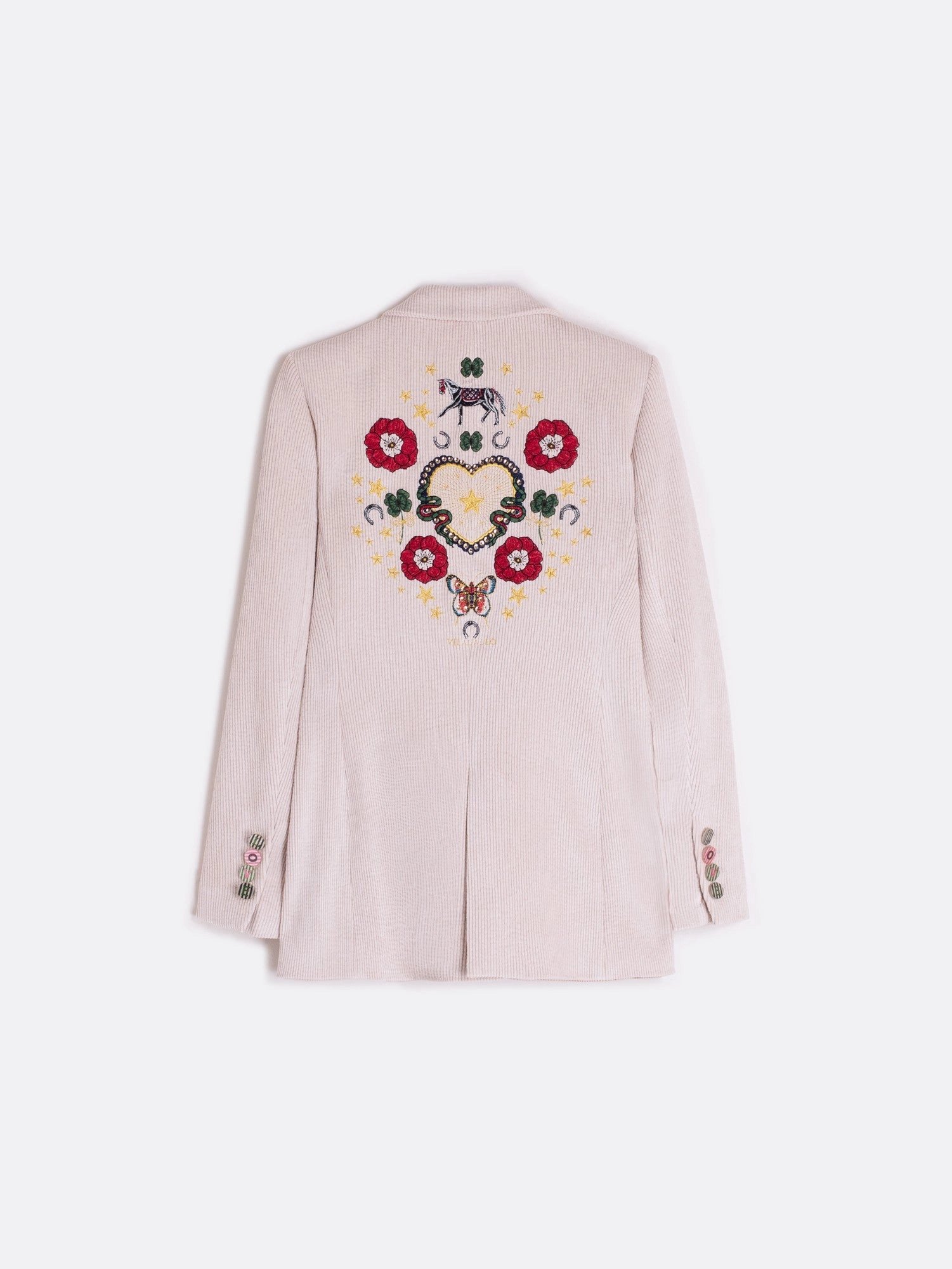 FullLengthZip EMBROIDERED FLORAL BLAZER