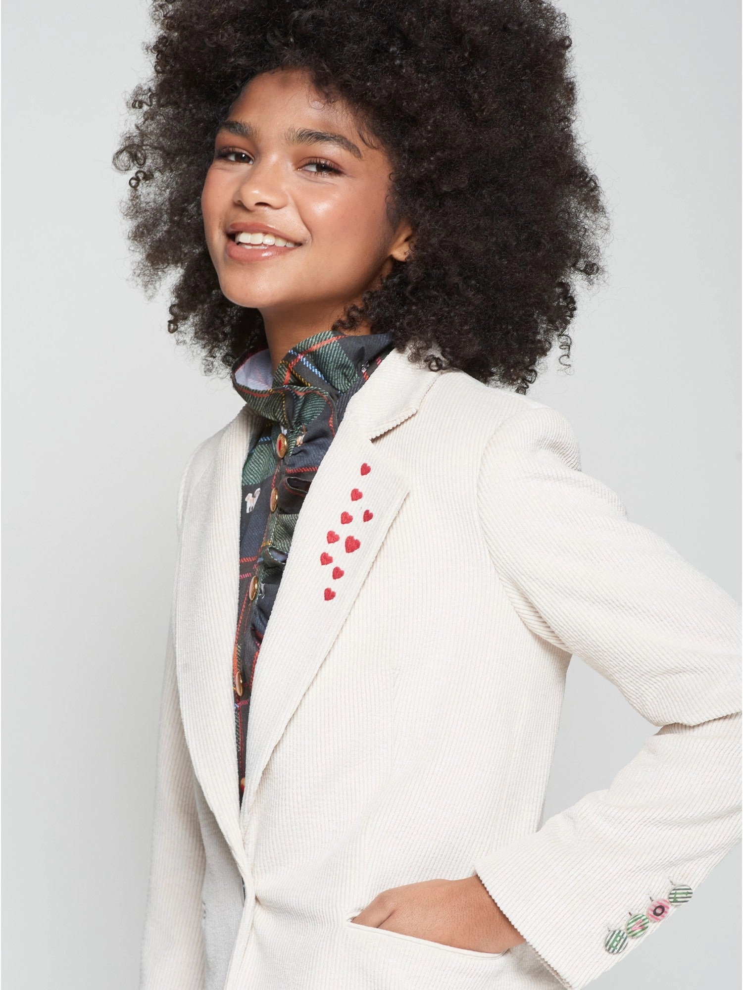 Sleek Finish EMBROIDERED FLORAL BLAZER