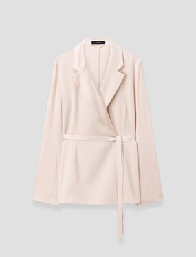 Grid Fleece Lining Joubert Silk Satin Jacket