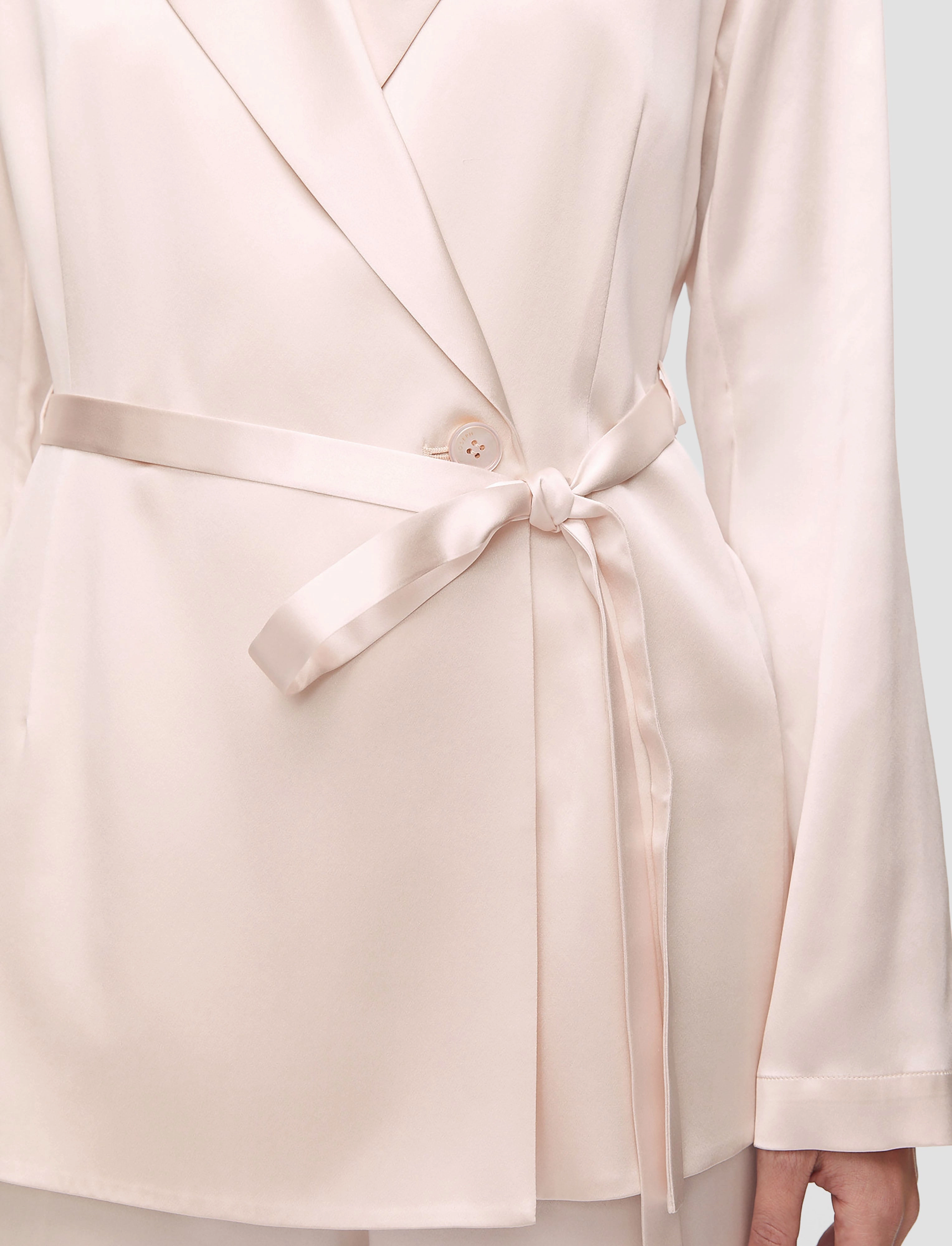 Quilted Panels Joubert Silk Satin Jacket