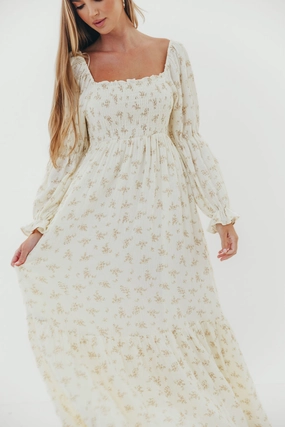 Emerson Smocked Maxi Dress in Blush Floral Modern Form