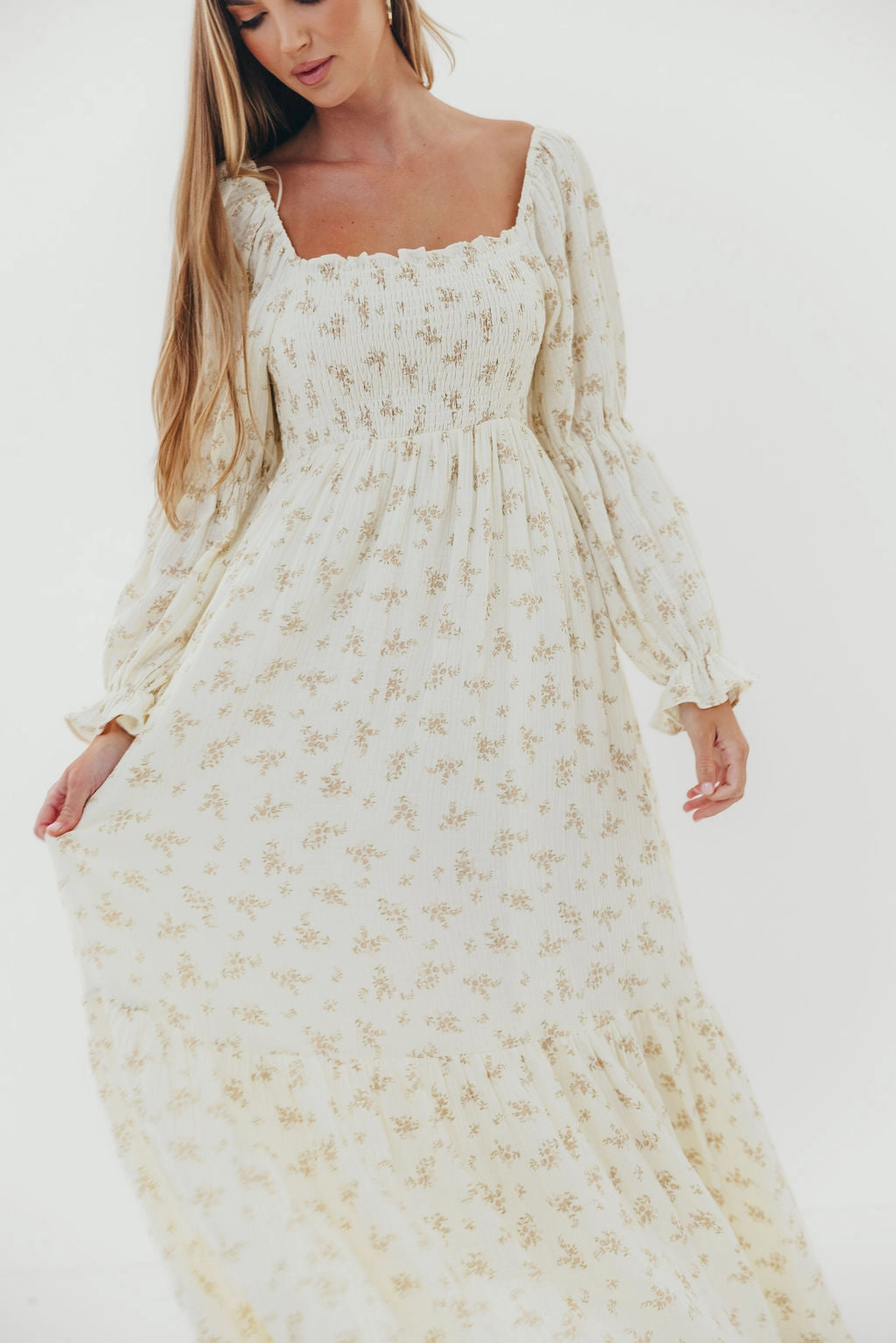Emerson Smocked Maxi Dress in Blush Floral Modern Form