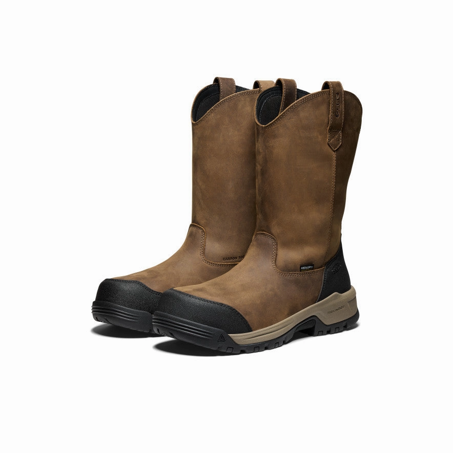 Men's Evanston Pull-On Waterproof Boot (Carbon Toe)  |  Bison/Black Casual Outfit Training