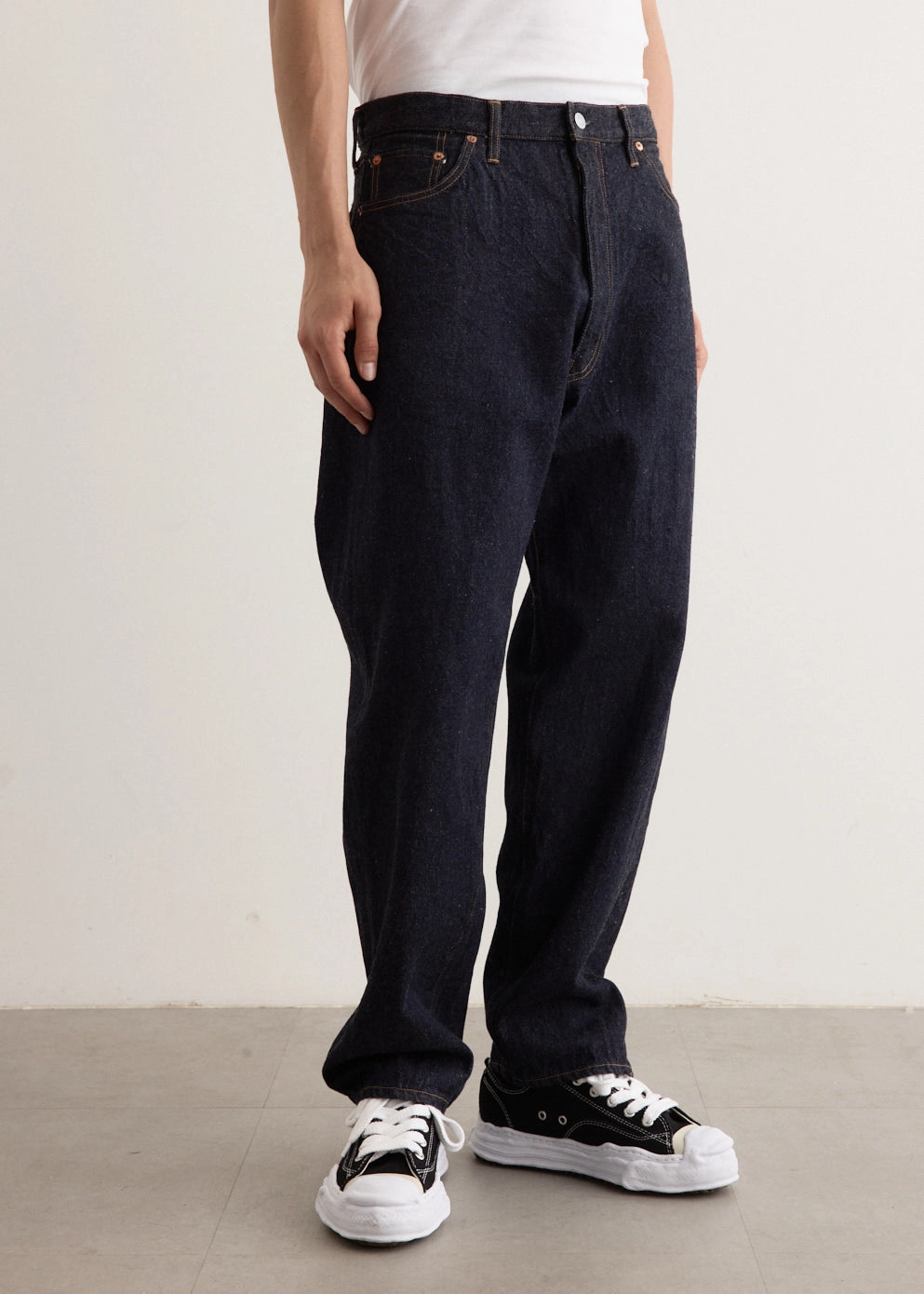 5P Zipper Front Denim Pants No Fade Look Always Fits