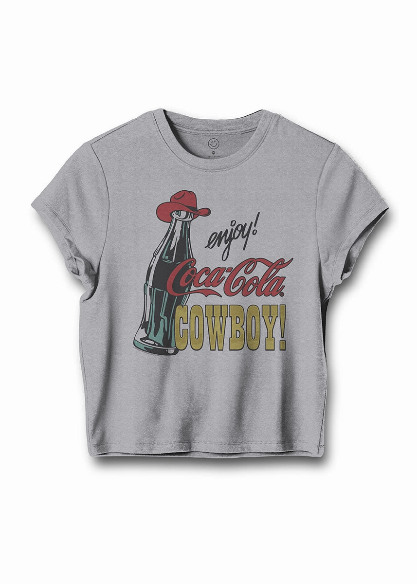 Enjoy! Coke Cowboy Tee - Heather Grey Quick Dry Technology