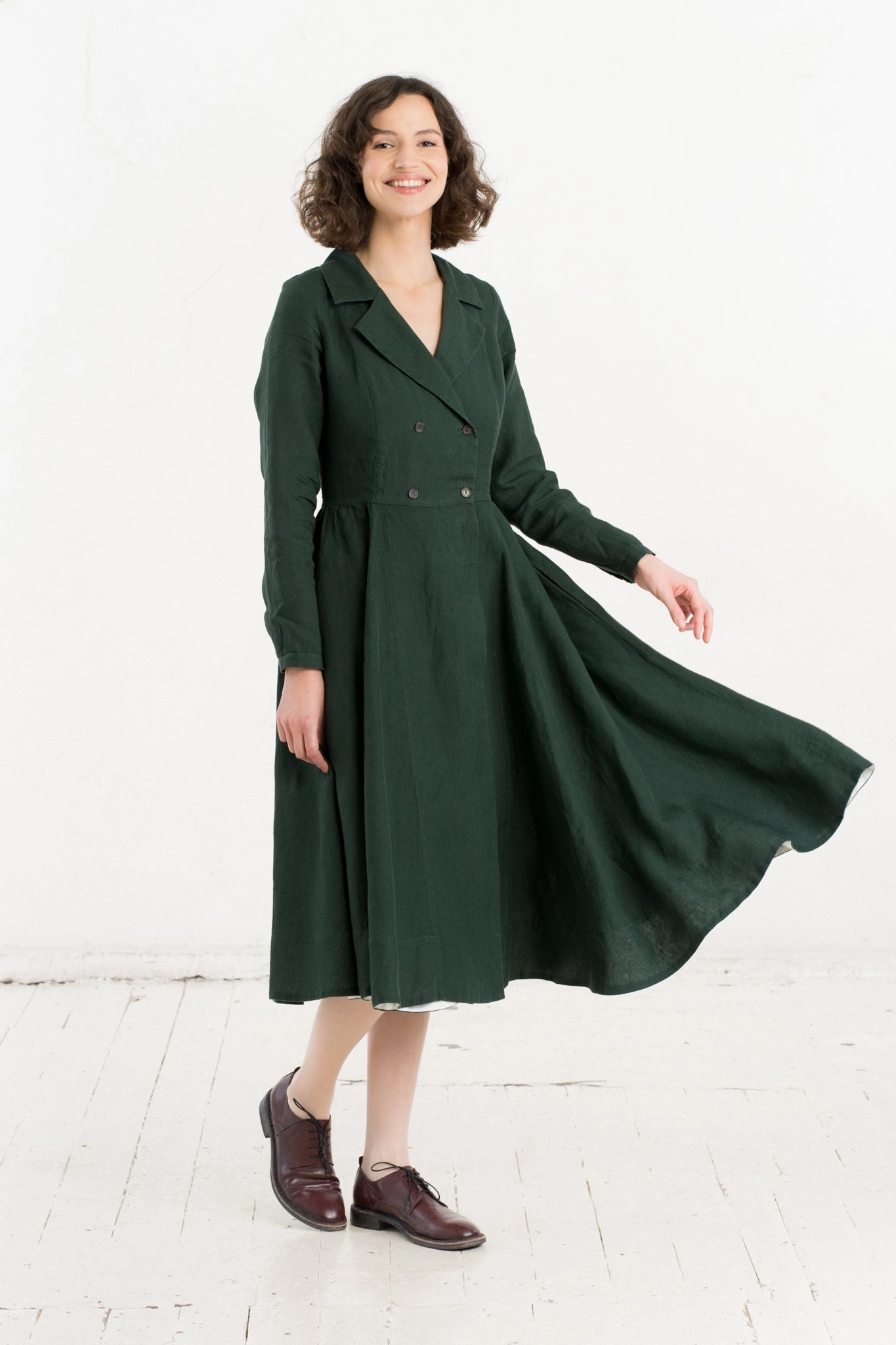 Drape Wave Enola Dress, Long Sleeve