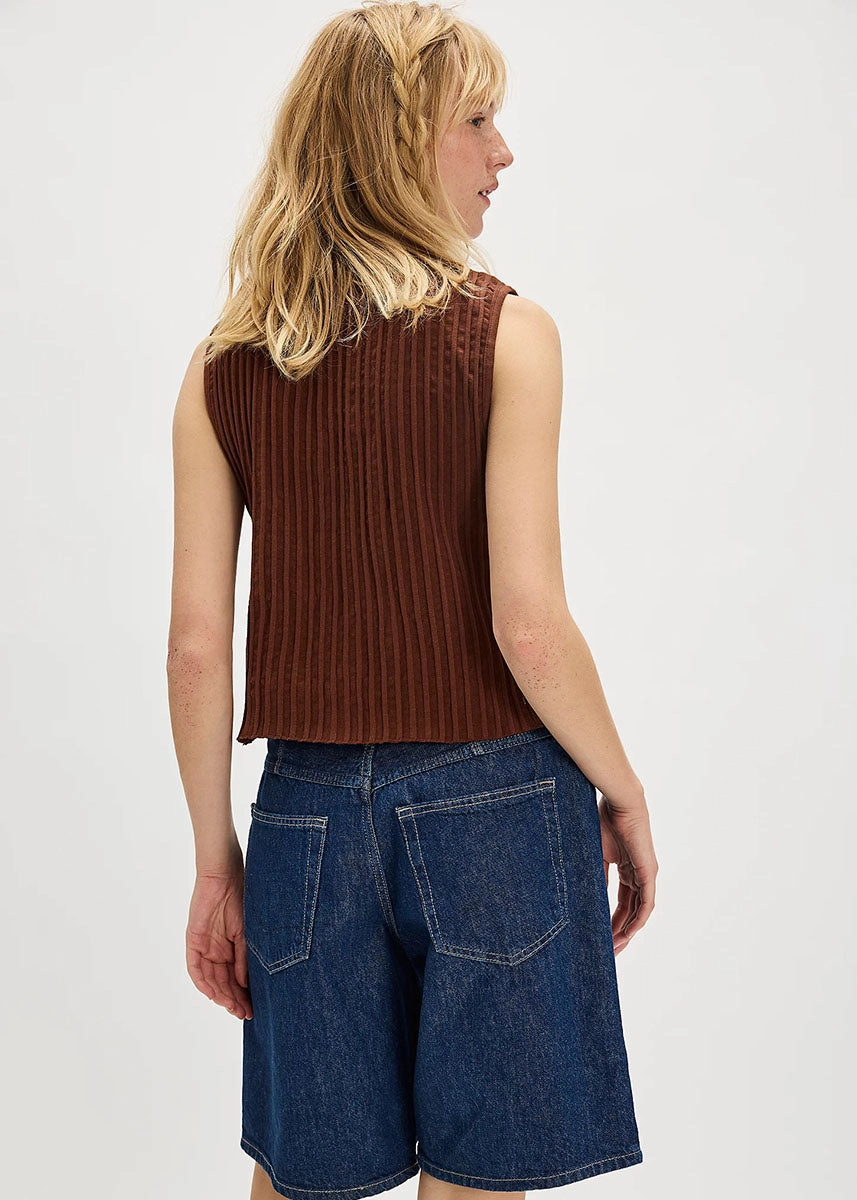 Tilly Vest - Honey Bronze Flexible Knit Blend