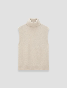 Tonal Stitching Detail Subtle Detail Brushed Cashmere Vest