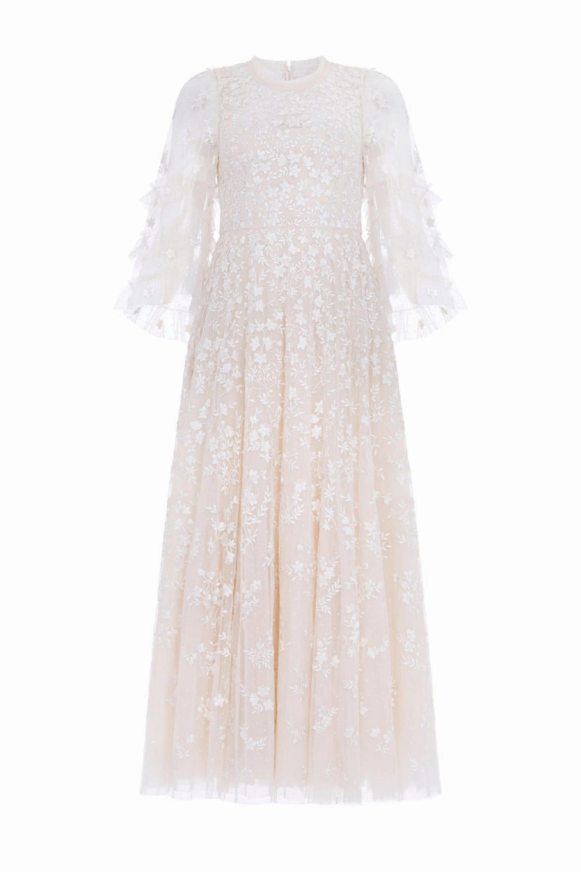 Olive Fresh Everett Bloom Round Neck Ankle Gown