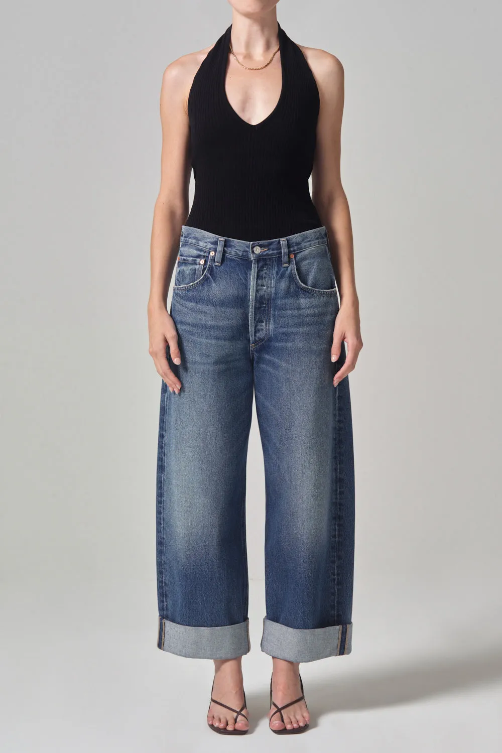 Comfy Cut Functional Style Ayla Baggy Cuffed Crop