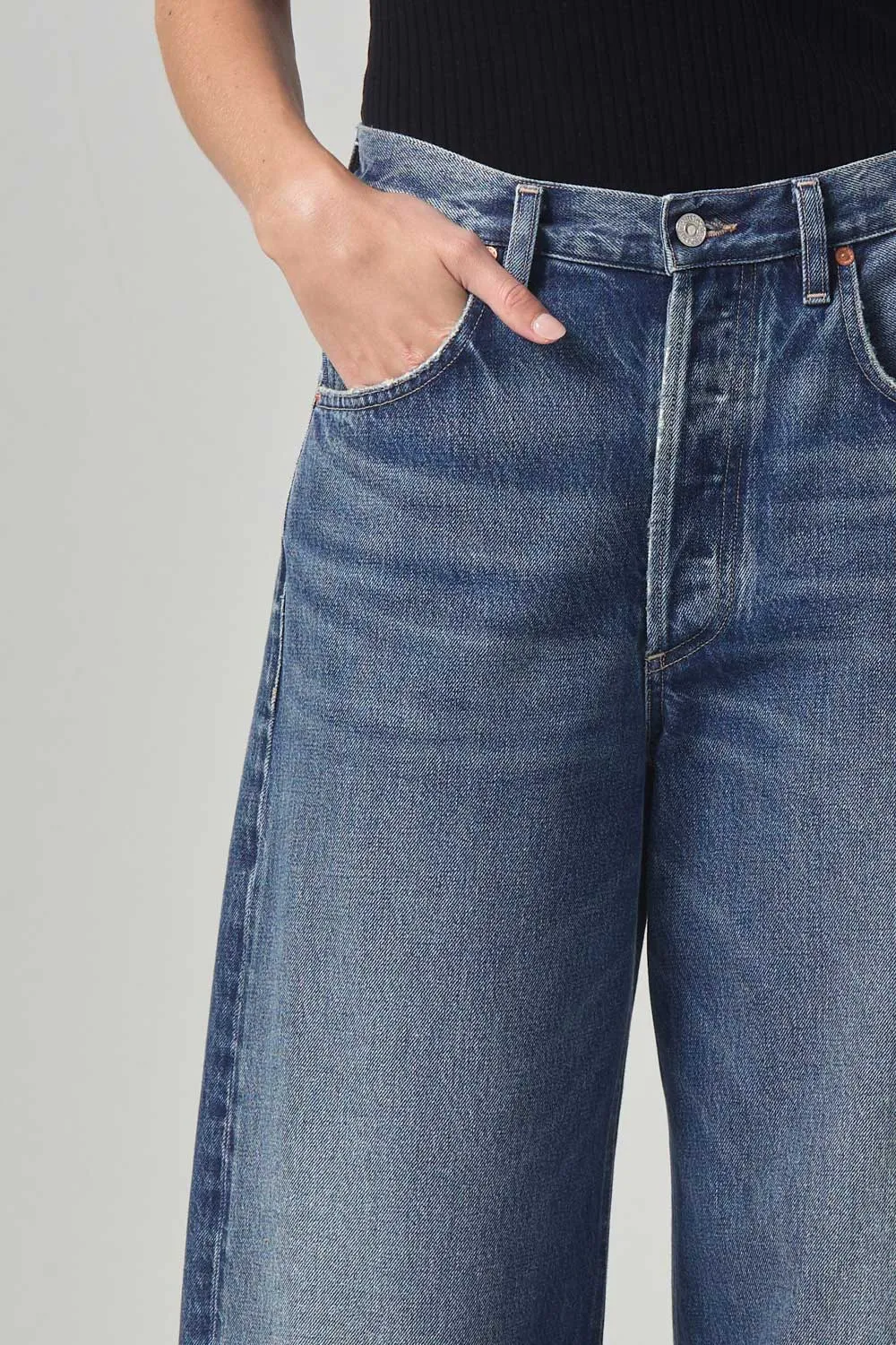 Popular Option Ayla Baggy Cuffed Crop