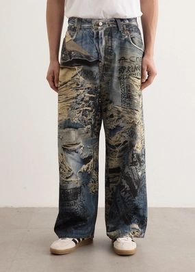 2023M FN TLO Torn Scribble Jeans Daily Go-To