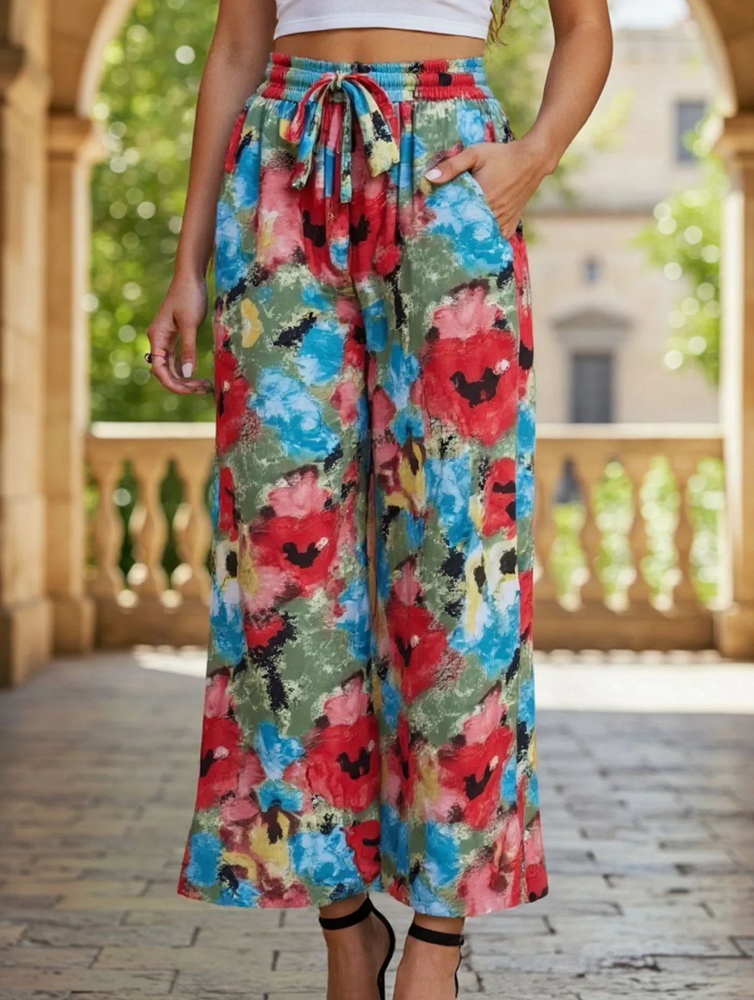 Personalized printed high-waisted casual pants Comfy Cut