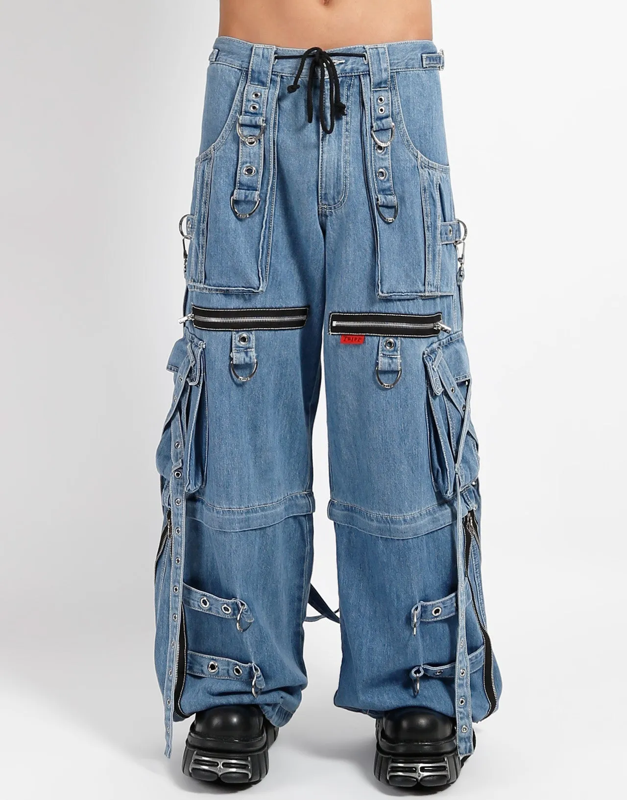 Quick Slip Soft Waist X-STRAP PANT LIGHT BLUE DENIM