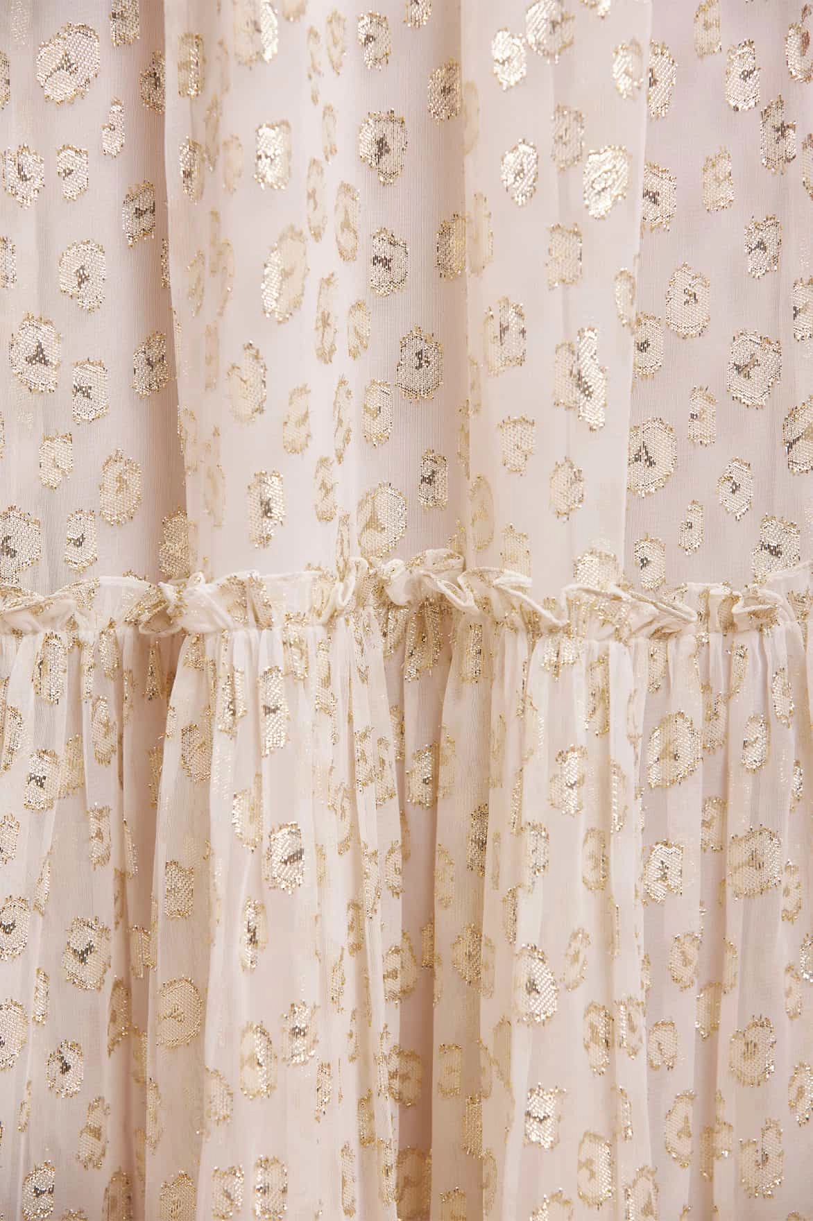 Harper Lurex Cape Ankle Gown V Neckline Neutral Finish