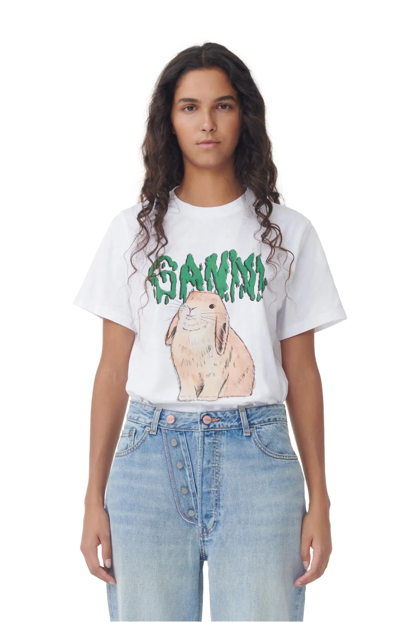 Jersey Graphic Bunny Tee Geometric precision Outdoor Comfort
