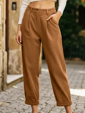Anti Static Lining Vintage Corduroy Casual Pants
